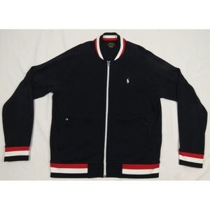 Ralph Lauren Polo Pony Blue Mens Full Zip Track Coat Jacket L
